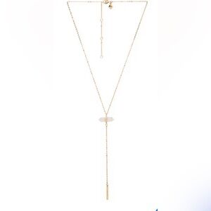 Rebecca Minkoff Crystal Y Necklace in Gold & Crystal